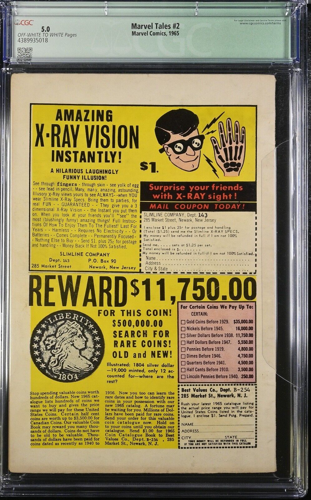 Marvel Tales 2 1965 Marvel Comics CGC 5.0 *qualified