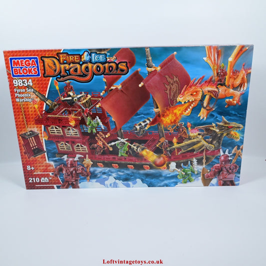 Mega Bloks Fire & Ice Dragons 9834 - Fyren Sea Phoenix Warship, New & Sealed