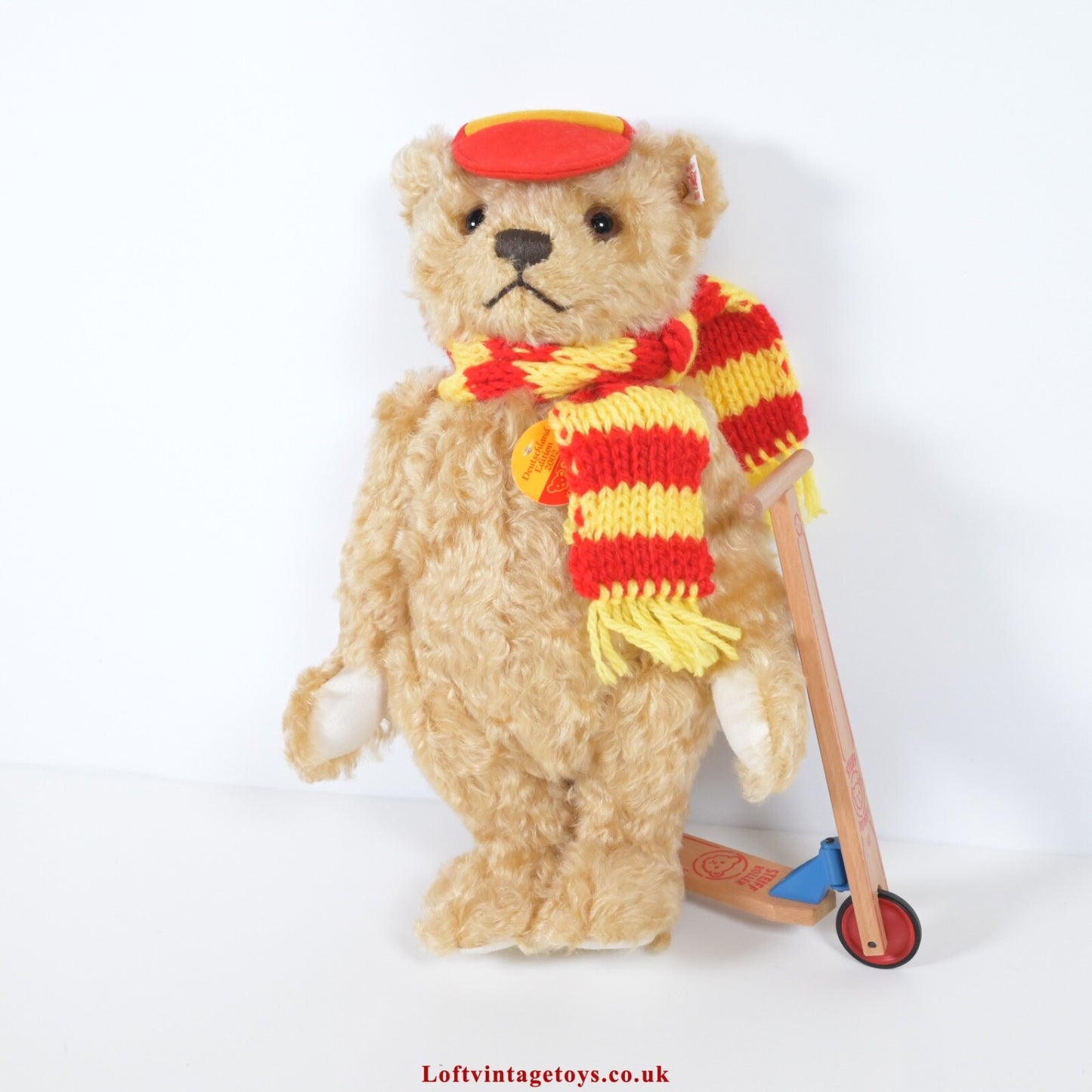 Steiff Teddybar Mit Holzroller 30cm - 5671142 Ltd Edition