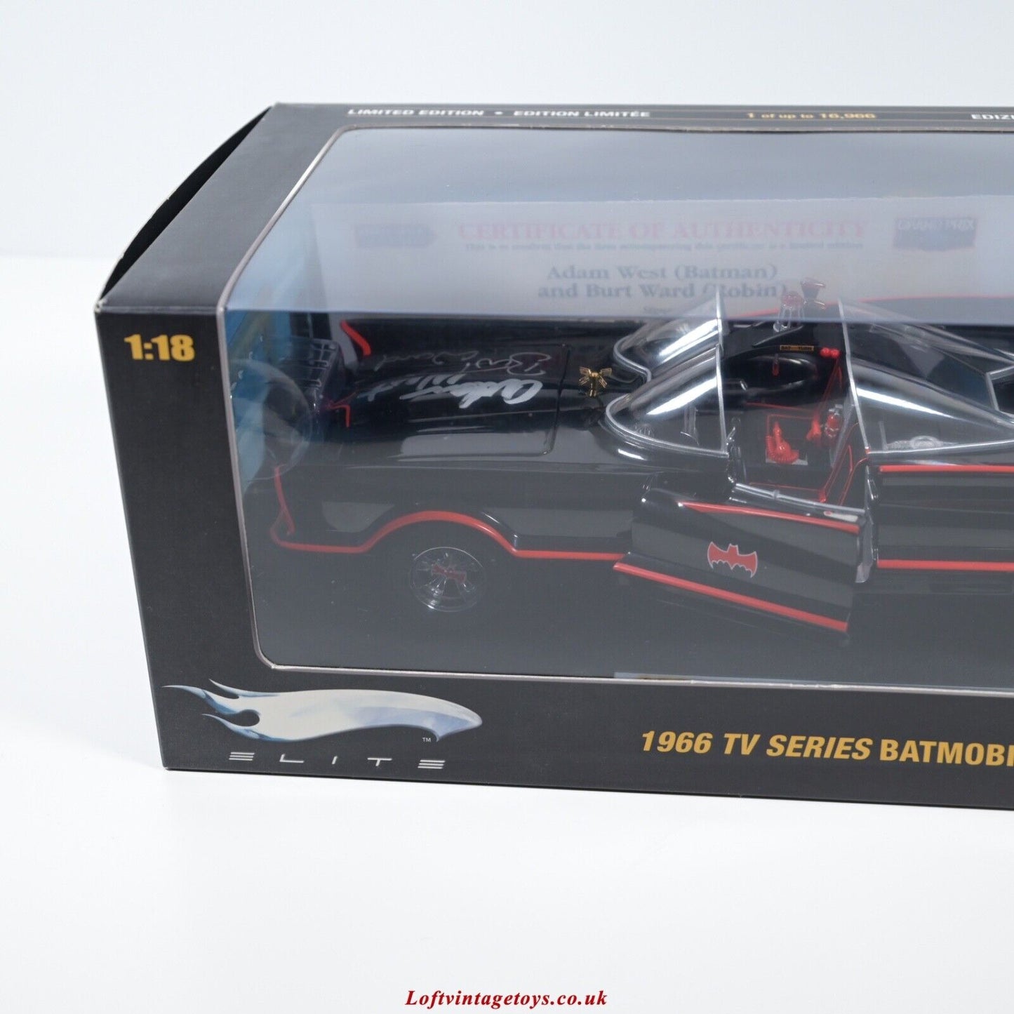 Elite Batmobile 1:18 Hot Wheels 1966 Tv Series - Ltd Ed of 200 SIGNED - RARE