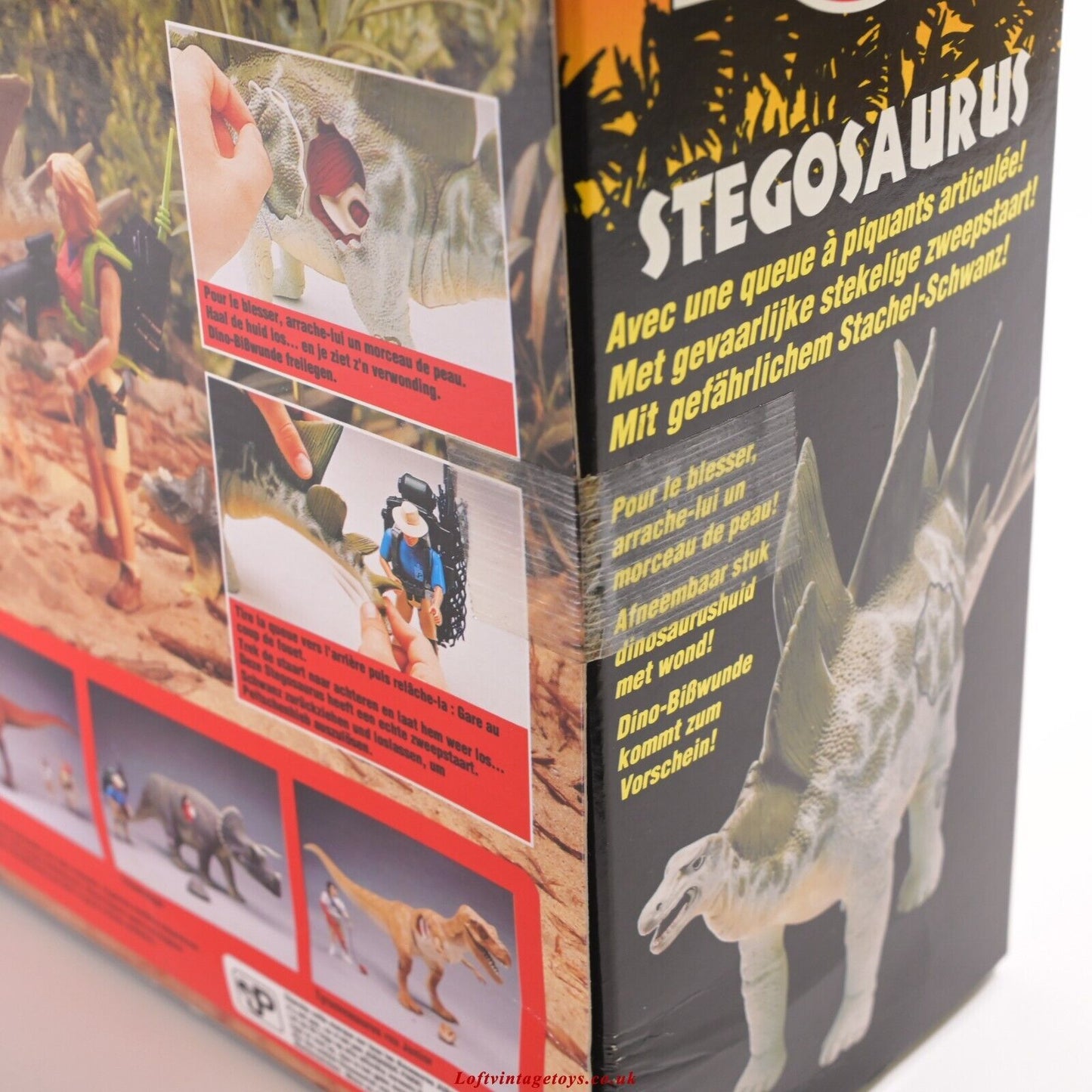 Kenner Jurassic Park Stegosaurus – SEHR SELTENE Box im europäischen Stil
