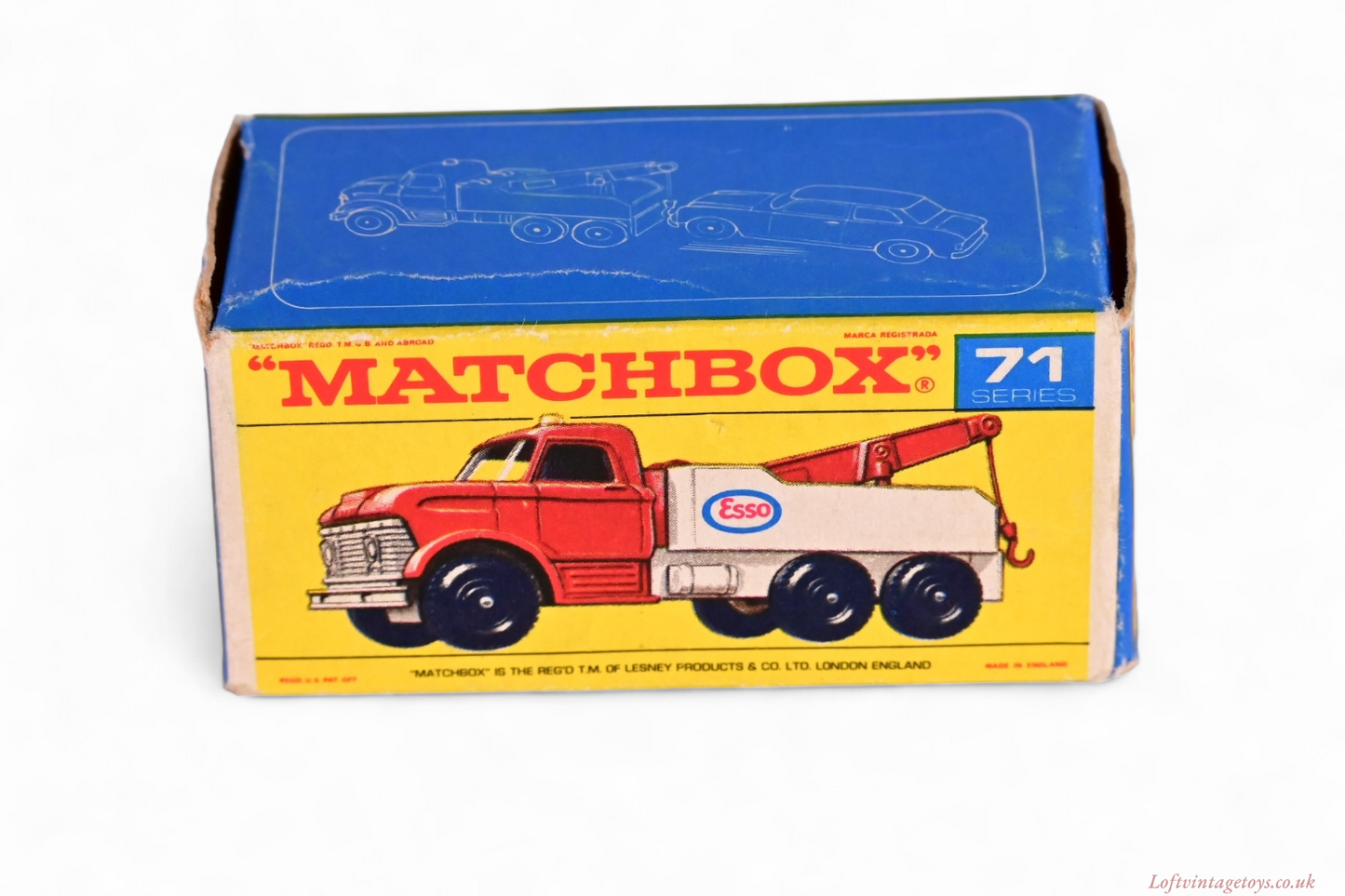 Matchbox No. 71c Esso Heavy Wreck Truck - Rare Amber Windows