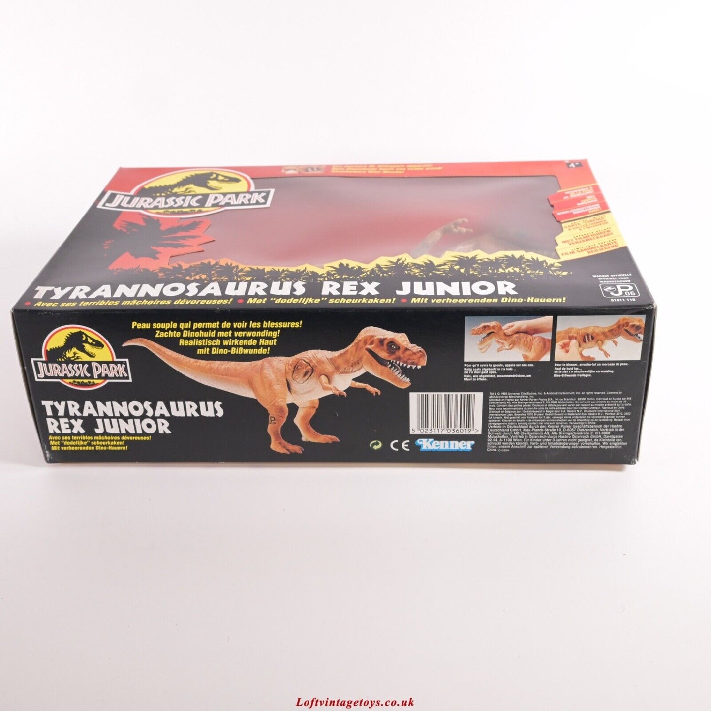 Kenner Jurassic Park Tyrannosaurus Rex Junior- Very RARE European Style Box