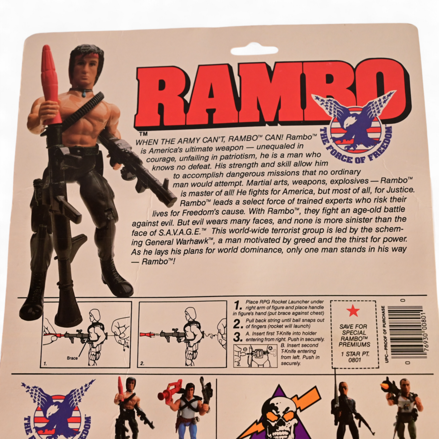 1985 Coleco The Force Of Freedom Rambo Figure - NEW & Sealed