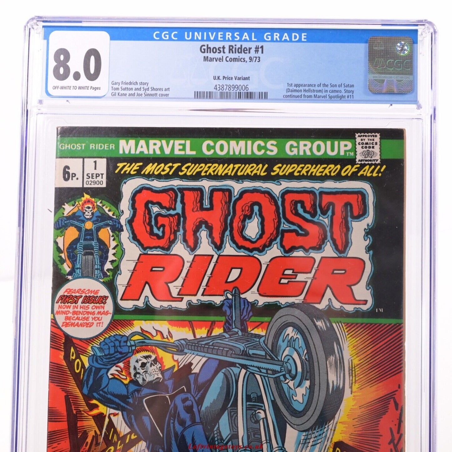 Ghost Rider 1 Marvel CGC 8.0 - UK Price Variant 9/73