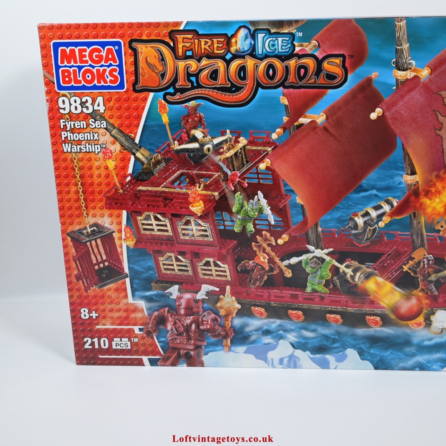 Mega Bloks Fire & Ice Dragons 9834 - Fyren Sea Phoenix Warship, New & Sealed