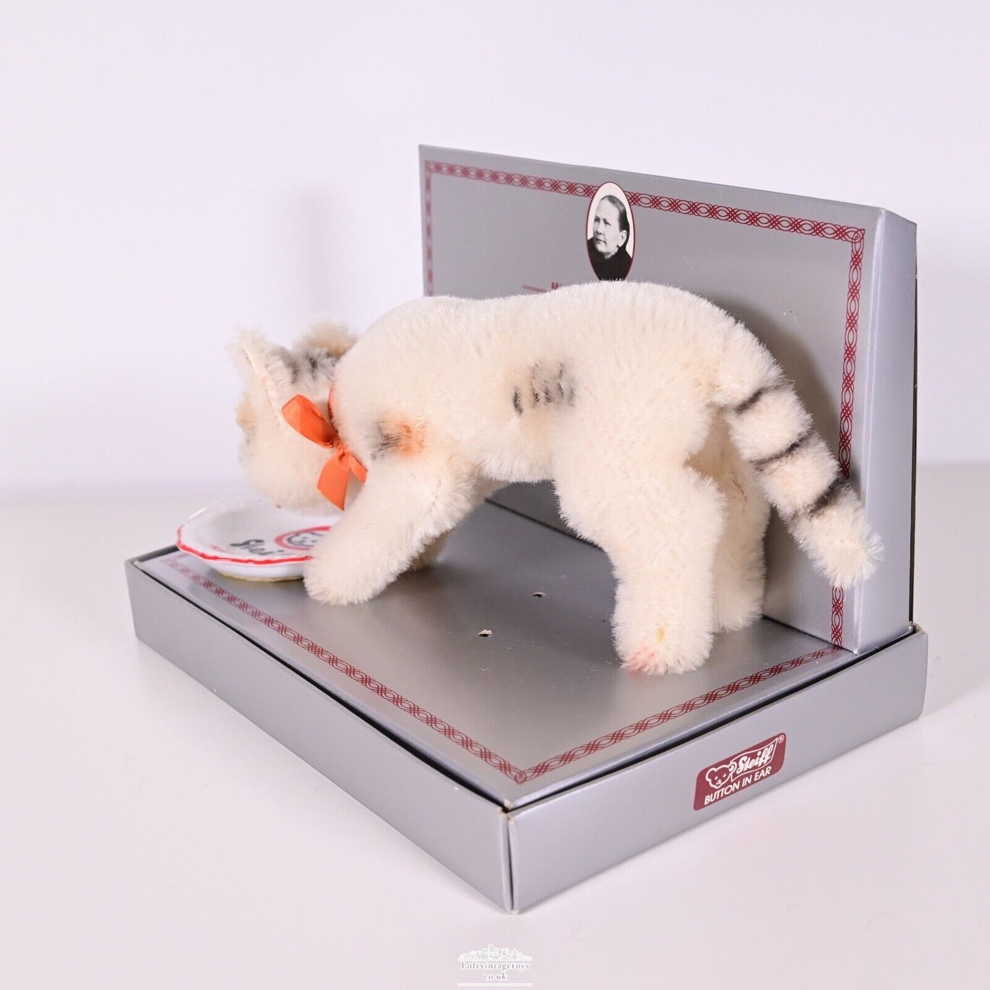 Steiff Museum Collection Trinkkatze 1933 Replik, weißes Etikett 401459