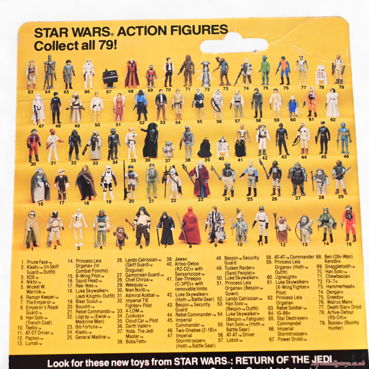 Vintage Kenner Star Wars Return Of The Jedi Teebo - 79A card