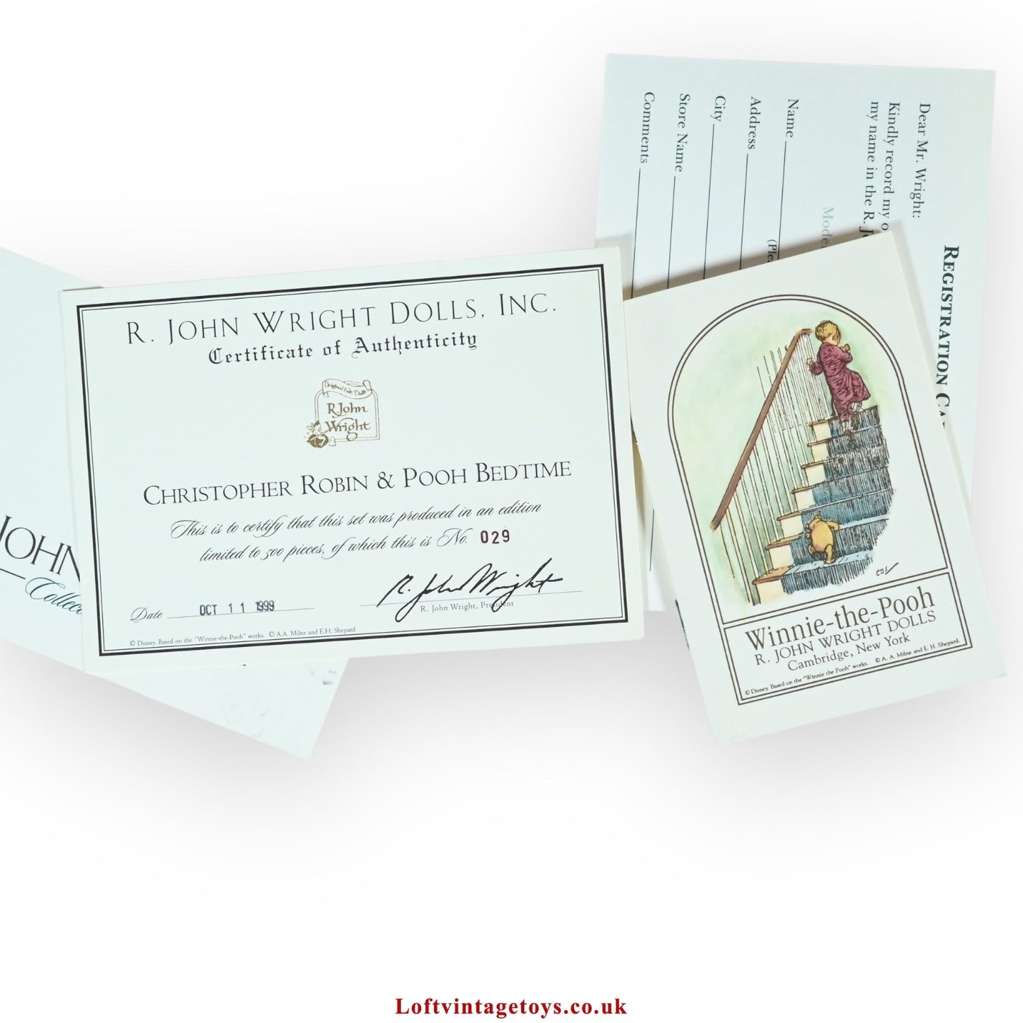 R John Wright Christopher Robin & Pooh Bedtime, Ltd ED of 500