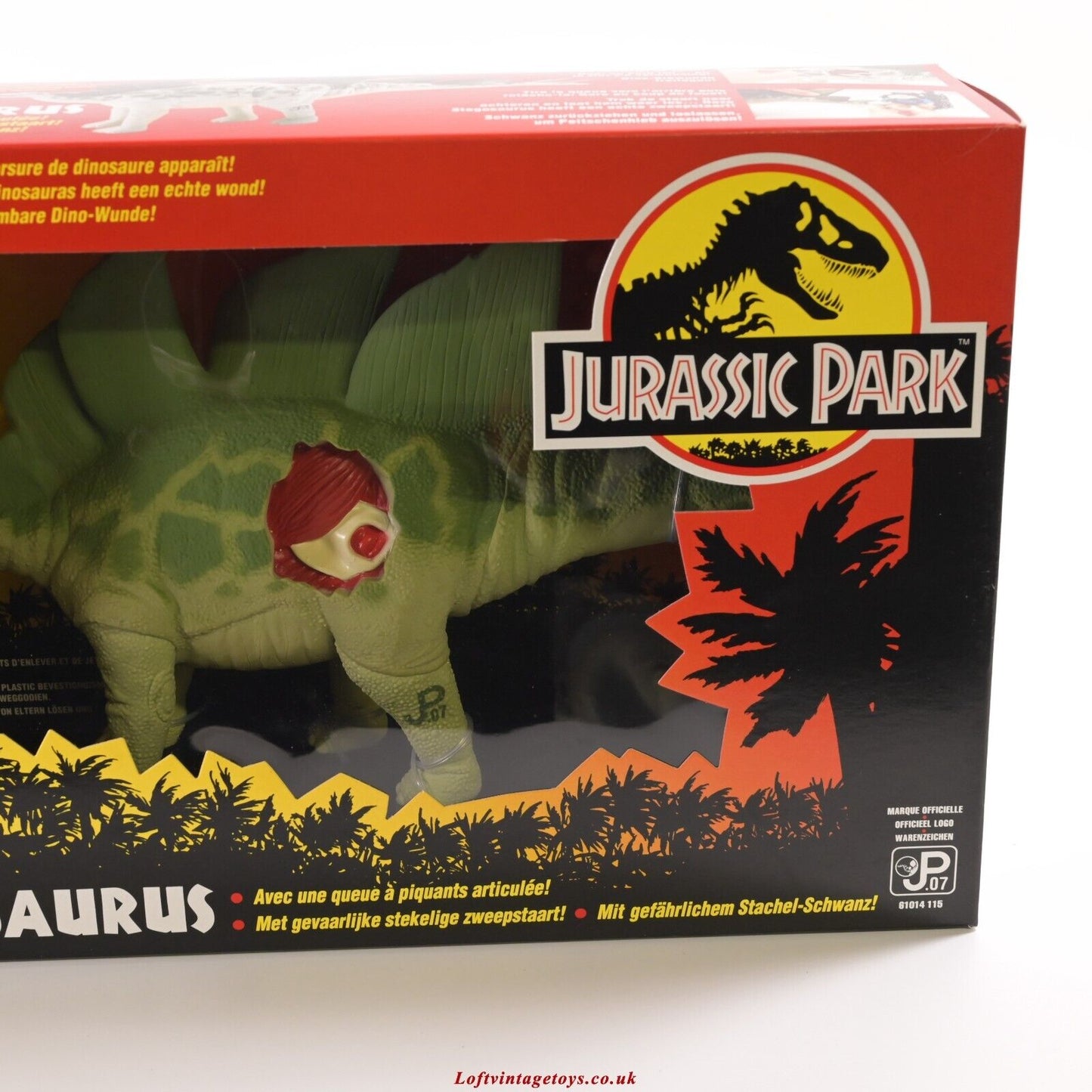 Kenner Jurassic Park Stegosaurus – SEHR SELTENE Box im europäischen Stil