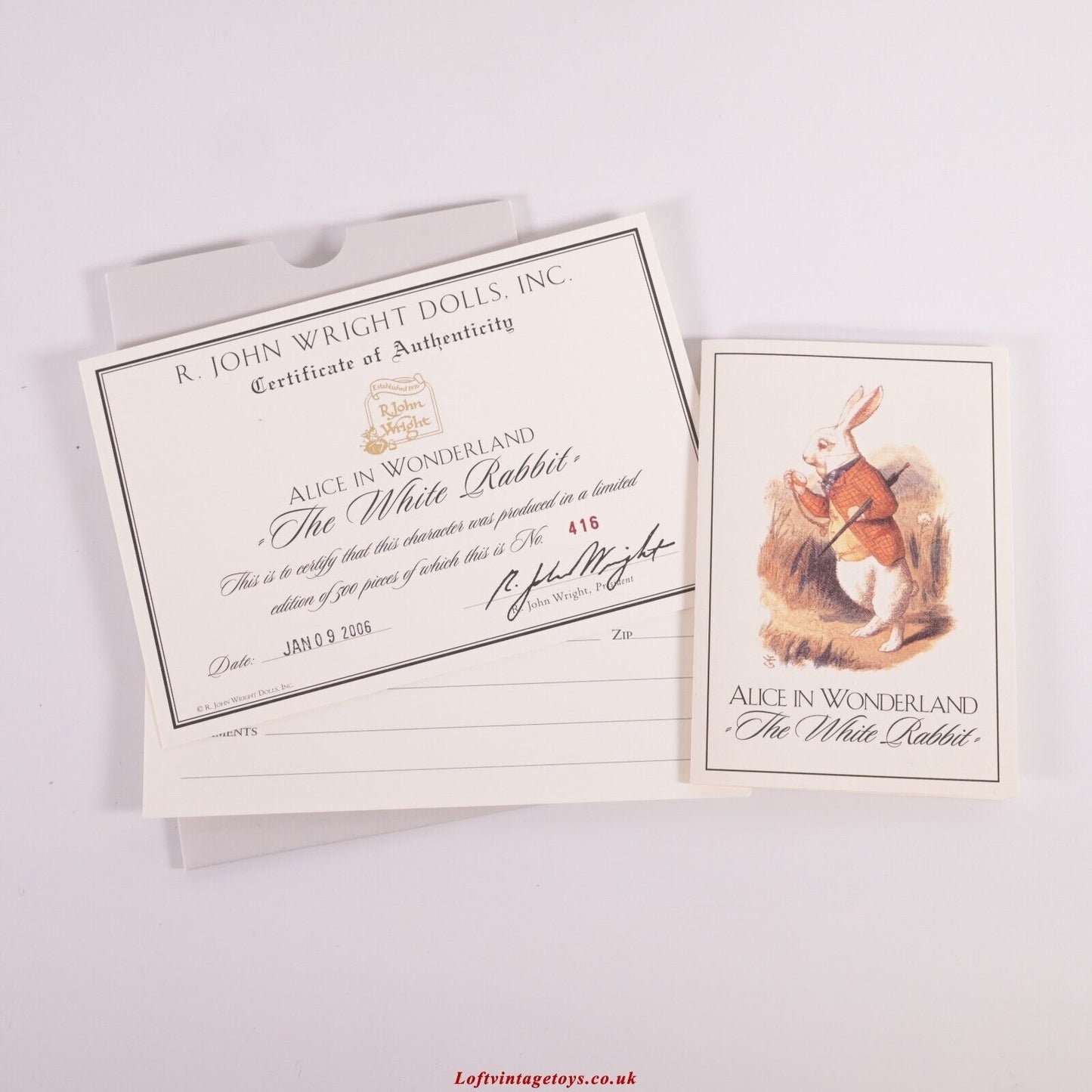 R. John Wright, Das weiße Kaninchen aus Alice im Wunderland, Ltd. Auflage von 500