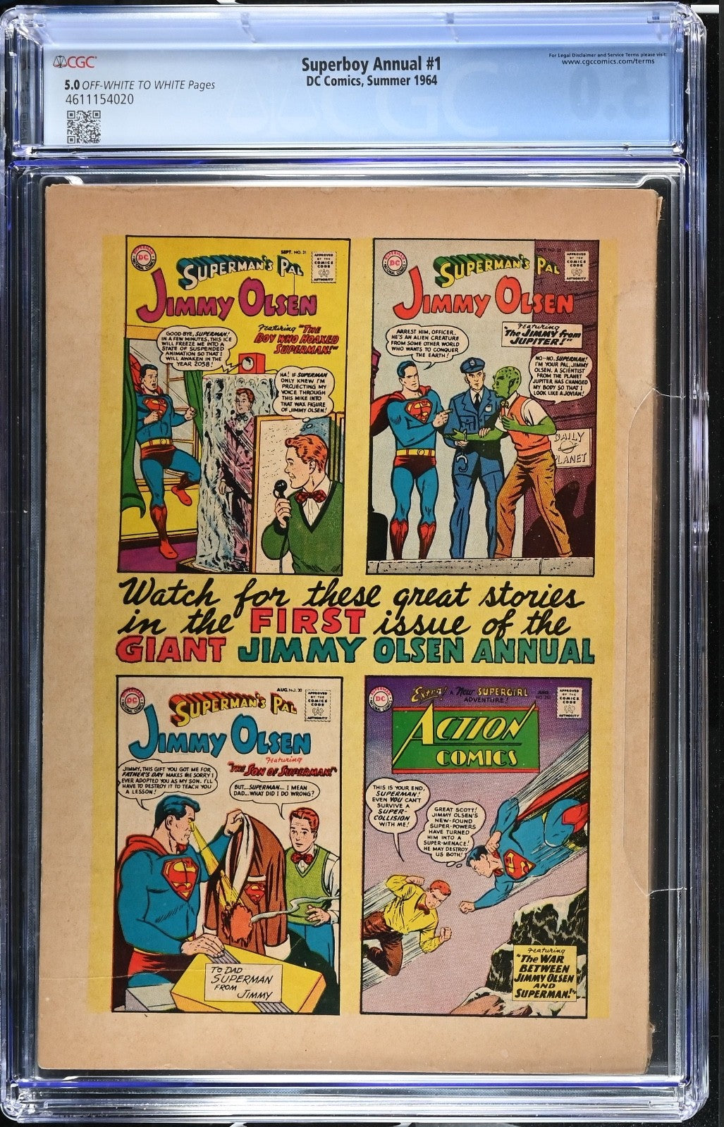 Superboy Annual #1 CGC 5.0 , 1964 / DC Comics
