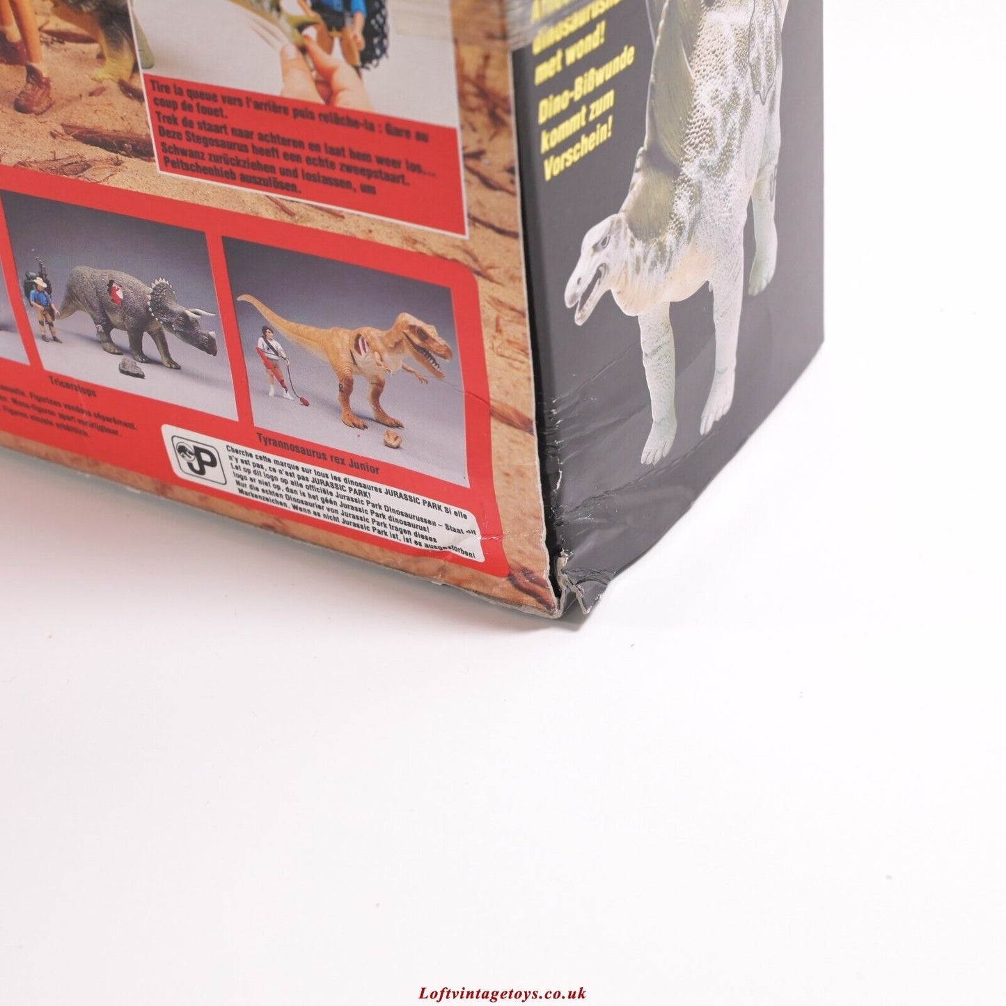 Kenner Jurassic Park Stegosaurus – SEHR SELTENE Box im europäischen Stil