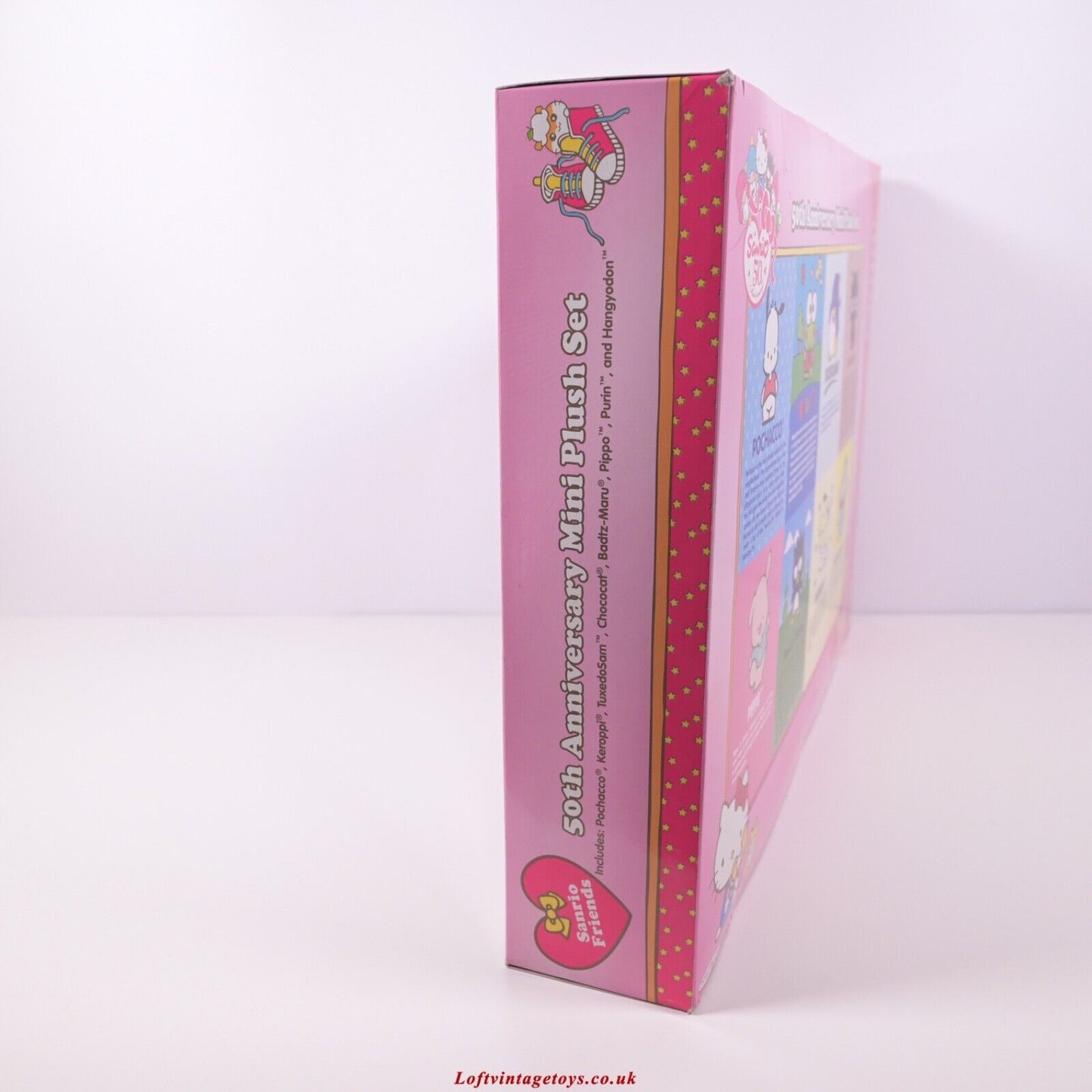 Hello Kitty 50. Jubiläum, 8-teiliges Mini-Plüschset – Neu und versiegelt