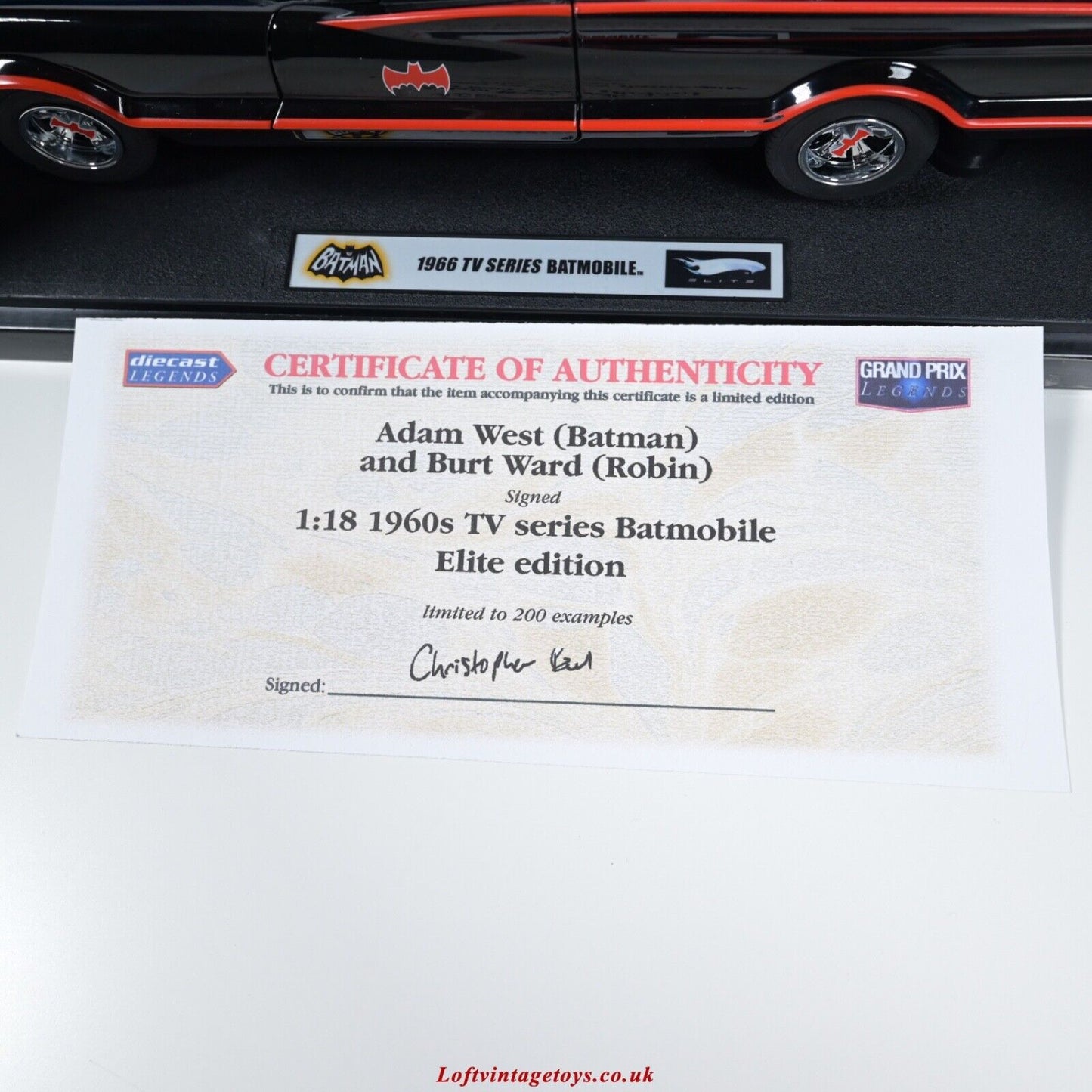 Elite Batmobile 1:18 Hot Wheels 1966 Tv Series - Ltd Ed of 200 SIGNED - RARE