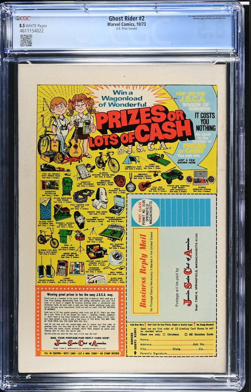 Ghost Rider #2 CGC 8.5 - 1973 (UK Price Variant) KEY ISSUE