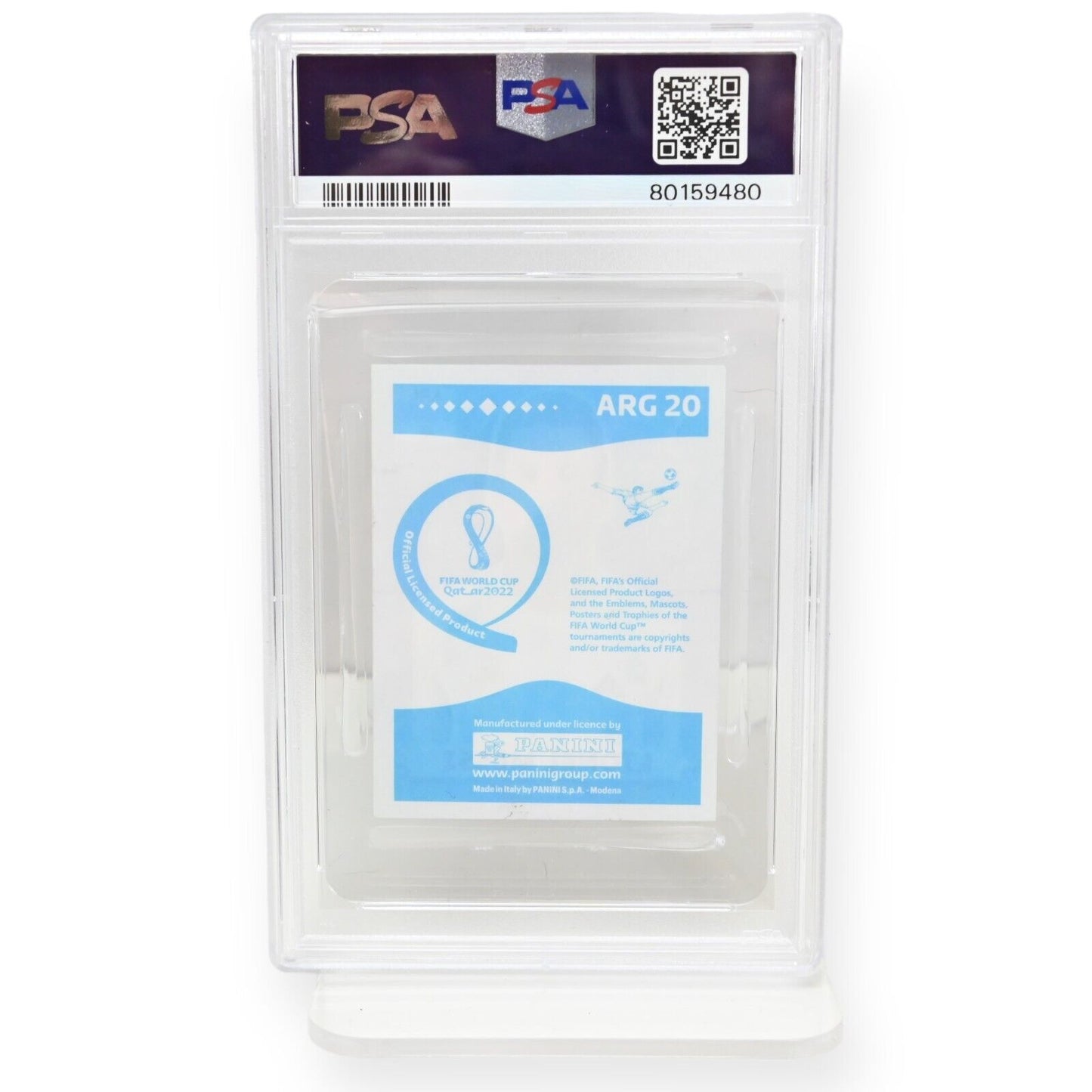 2022 FIFA W/C Qatar Sticker Lionel Messi #ARG20 PSA 10 / Blue Back