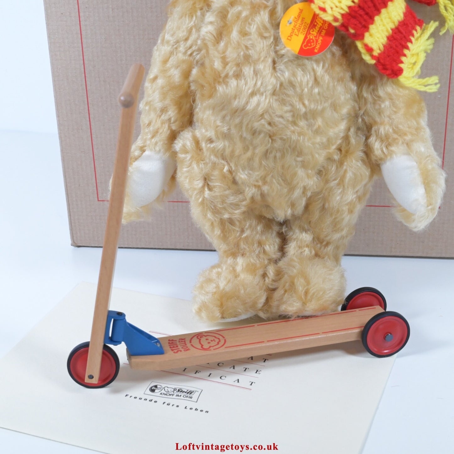 Steiff Teddybar Mit Holzroller 30cm - 5671142 Ltd Edition