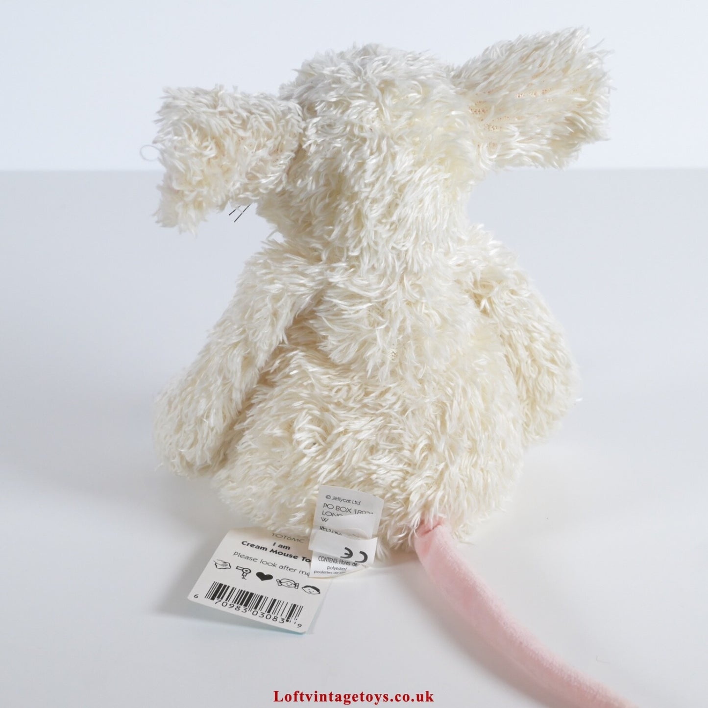 Jellycat I am Cream Mouse Tot Plush Beanie Toy 7" HTF RARE with Swing Tag