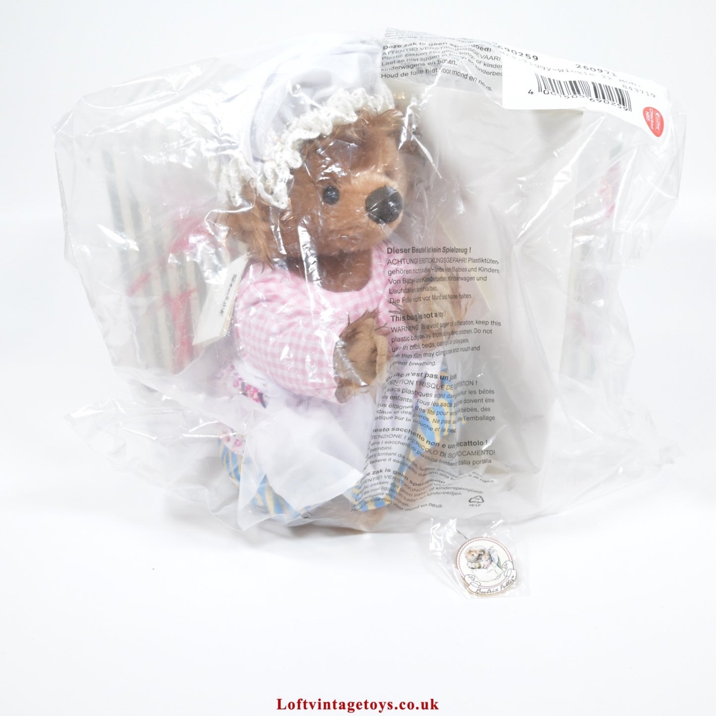 Steiff Mrs. Tiggy Winkle, Ltd Ed of 5,000, New in Sealed Bag - 690259