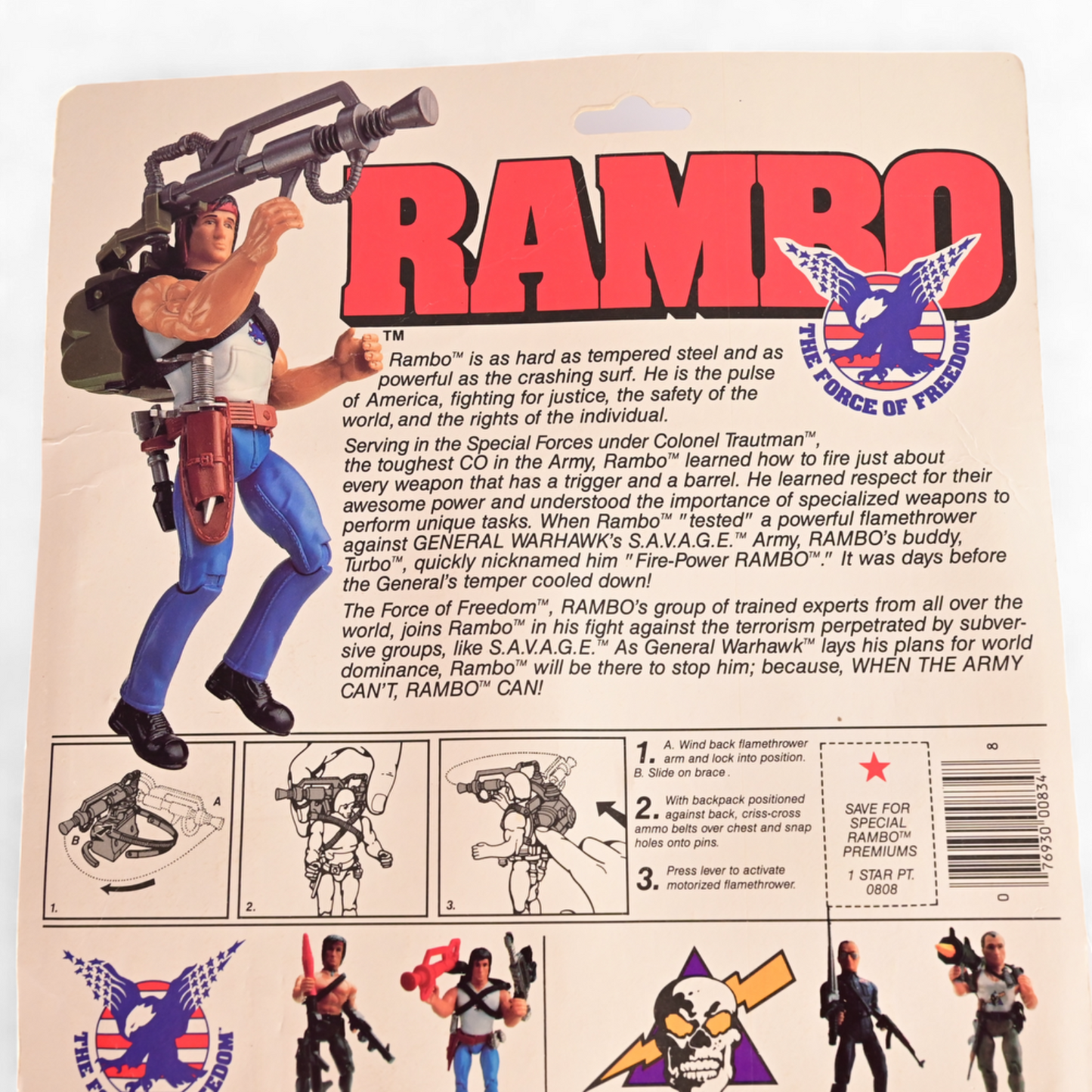 Coleco Rambo & The Force of Freedom - Fire-Power Rambo New & Sealed