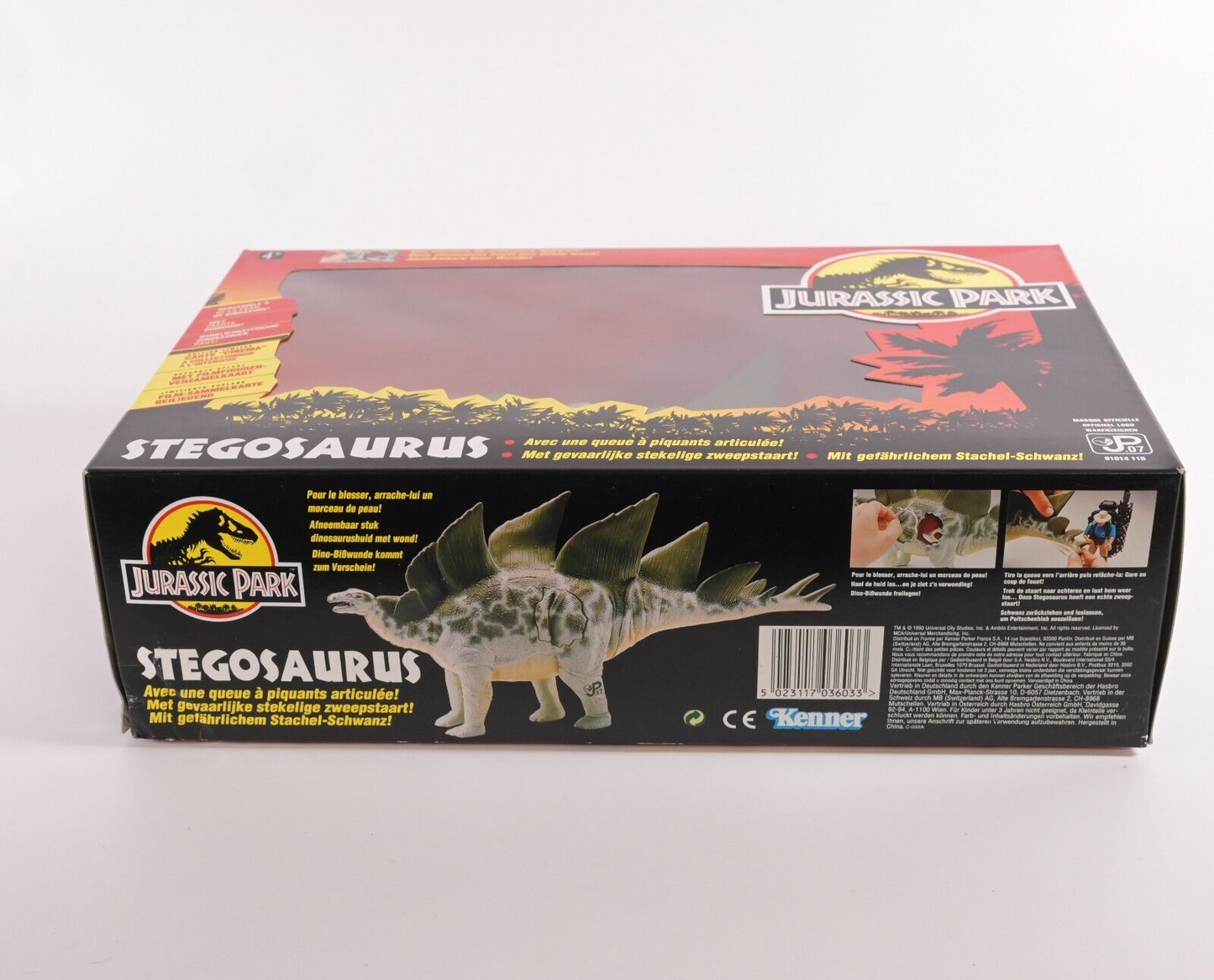Kenner Jurassic Park Stegosaurus – SEHR SELTENE Box im europäischen Stil