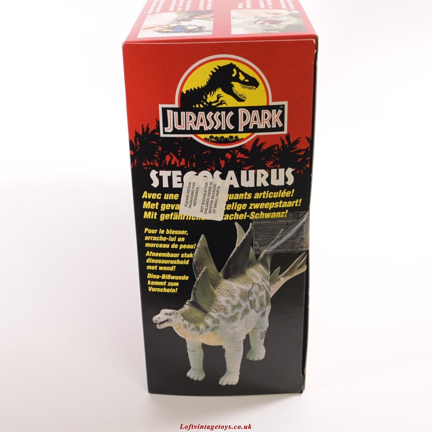 Kenner Jurassic Park Stegosaurus – SEHR SELTENE Box im europäischen Stil