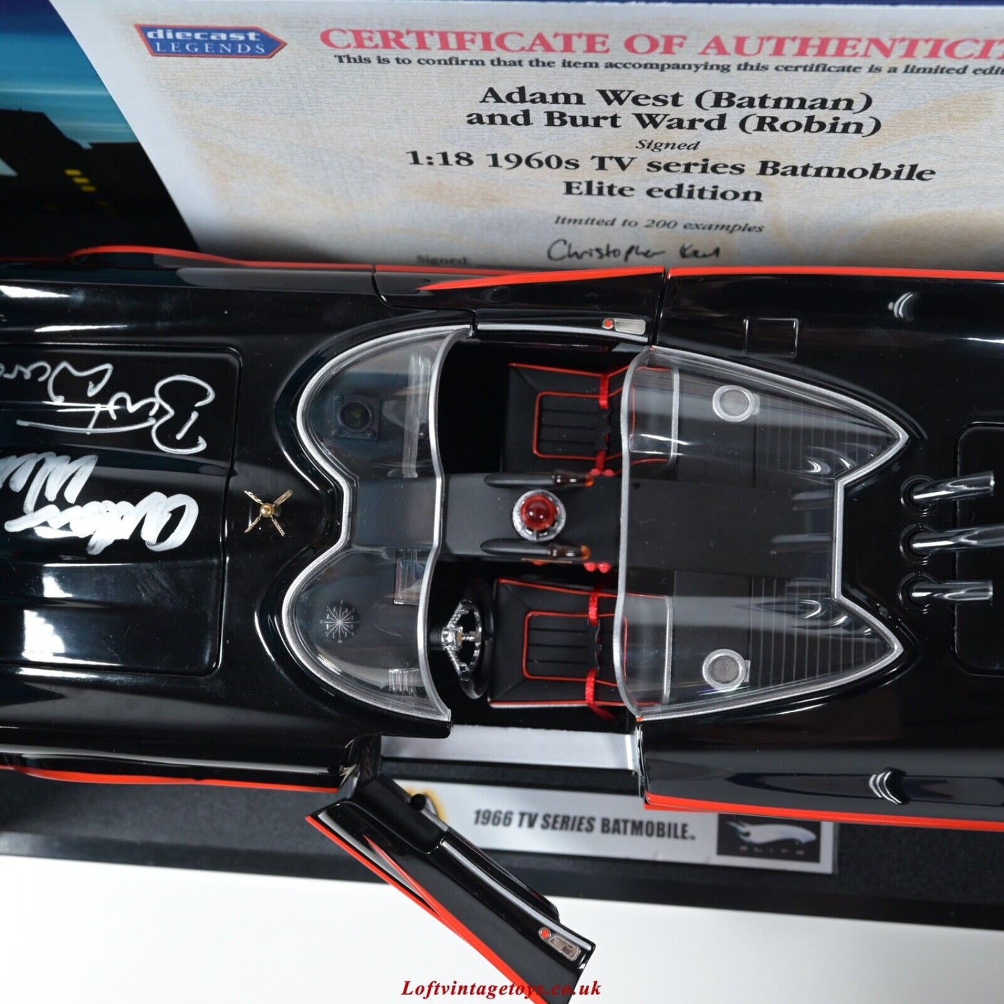 Elite Batmobile 1:18 Hot Wheels 1966 Tv Series - Ltd Ed of 200 SIGNED - RARE