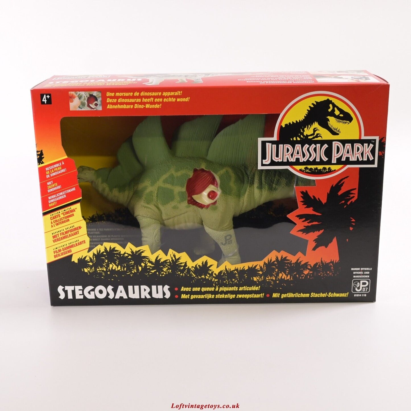 Kenner Jurassic Park Stegosaurus – SEHR SELTENE Box im europäischen Stil