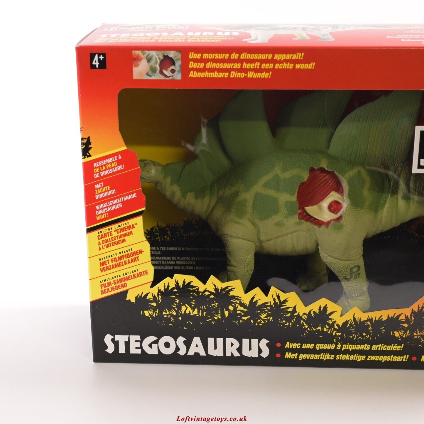 Kenner Jurassic Park Stegosaurus – SEHR SELTENE Box im europäischen Stil