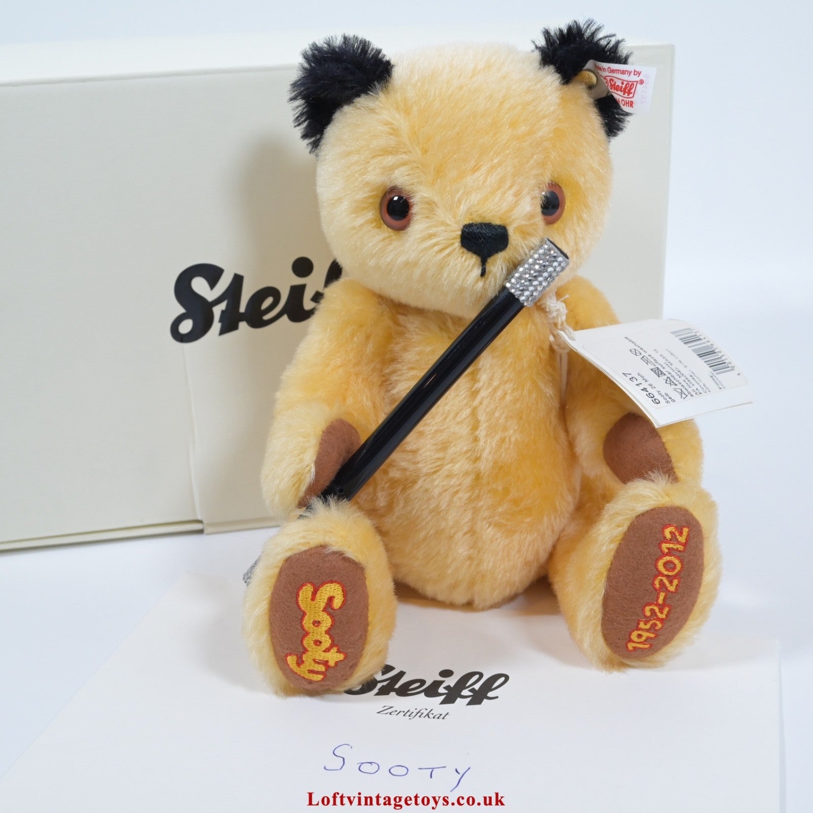 Steiff Sooty 60th Anniversary Teddy Bear - 664137, LE Production