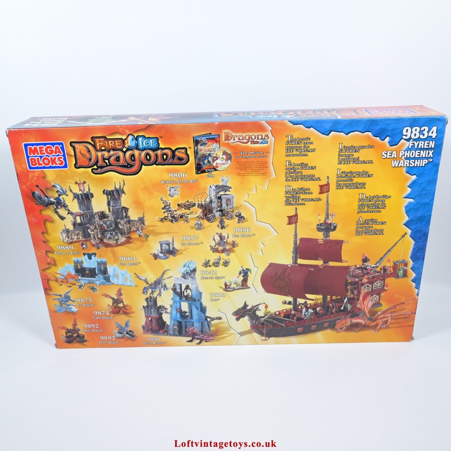 Mega Bloks Fire & Ice Dragons 9834 - Fyren Sea Phoenix Warship, New & Sealed