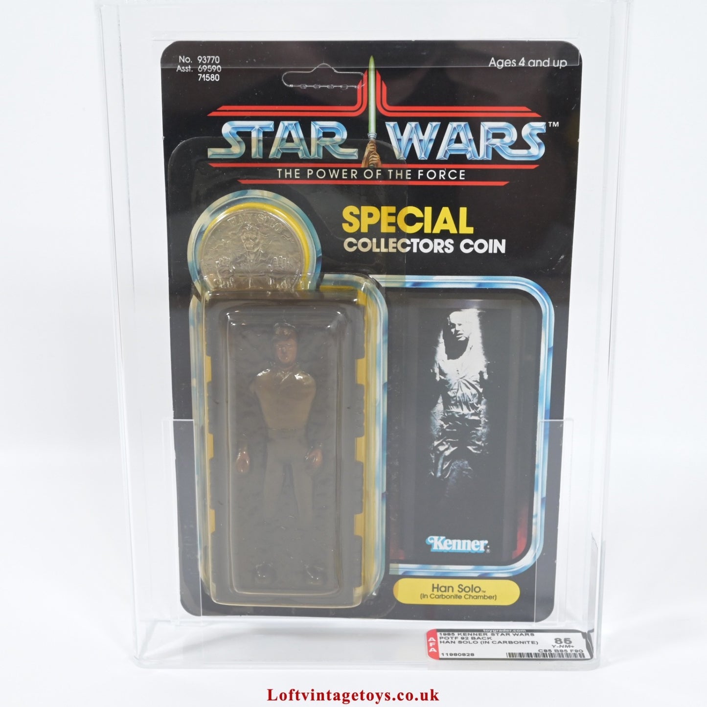 Kenner Vintage Star Wars POTF Han Solo Carbonite AFA 85