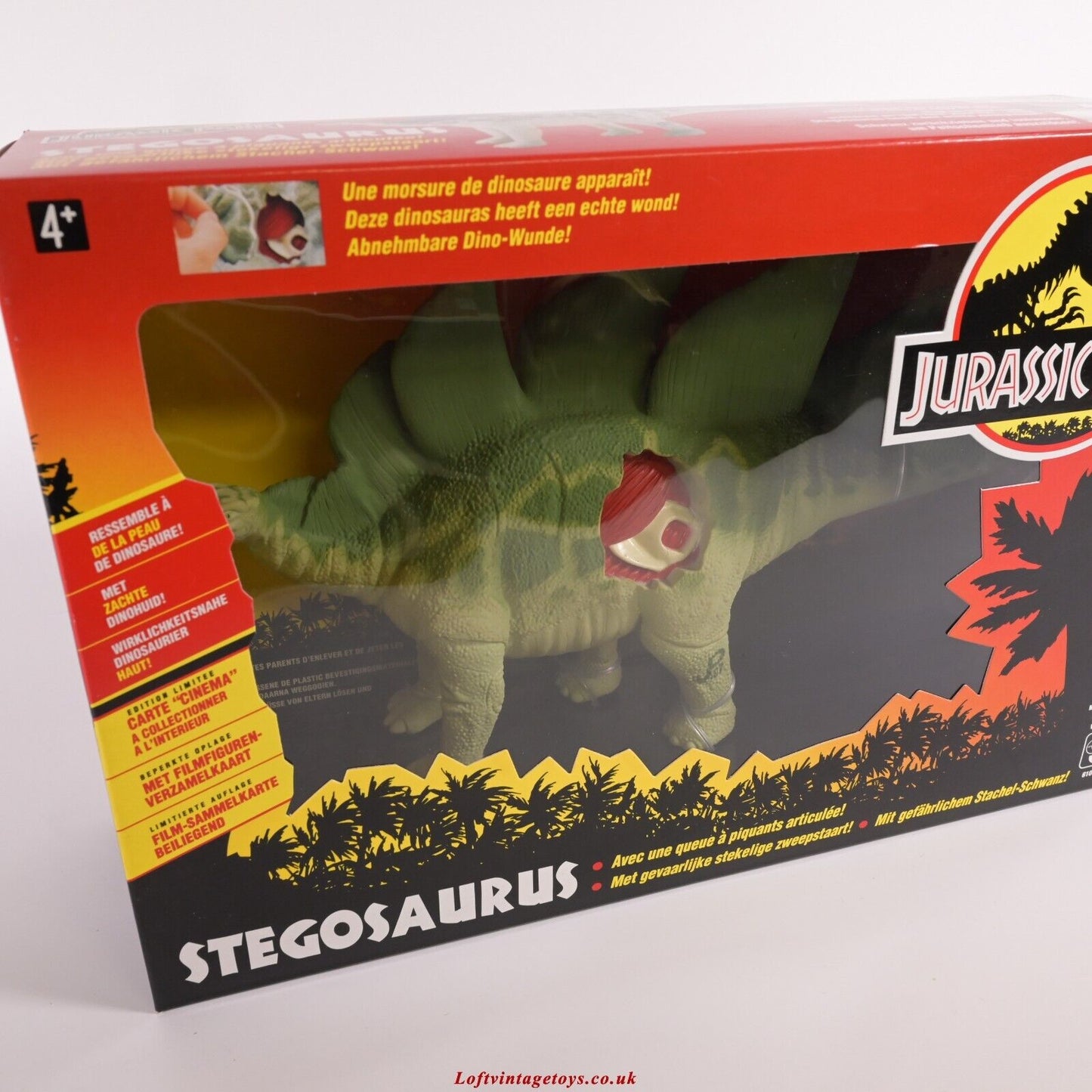Kenner Jurassic Park Stegosaurus – SEHR SELTENE Box im europäischen Stil