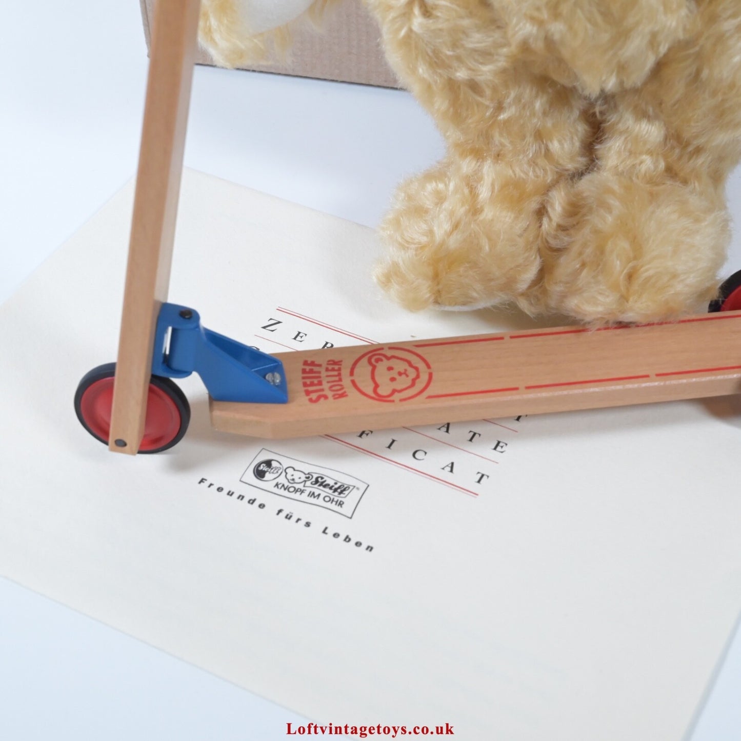Steiff Teddybar Mit Holzroller 30cm - 5671142 Ltd Edition