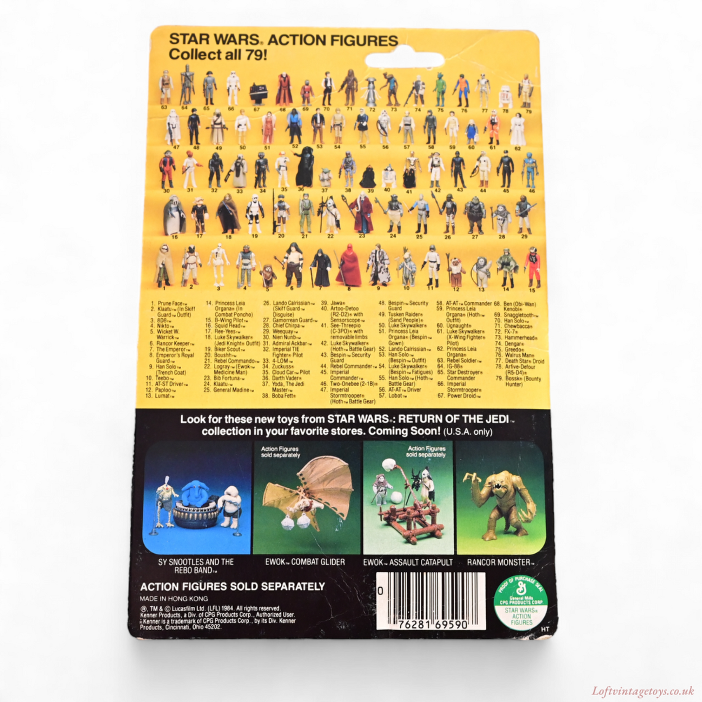 Vintage Kenner Star Wars Return Of The Jedi Teebo - 79A card