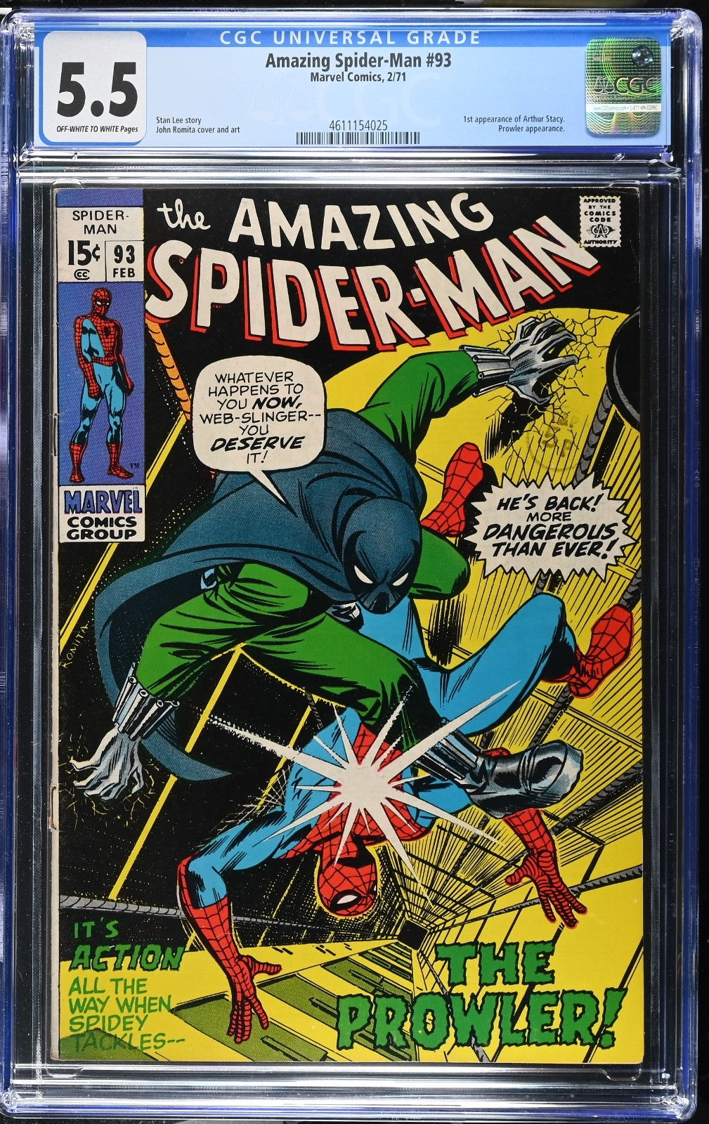 Amazing Spider-Man #93 CGC 5.5 - Marvel Comics 1971