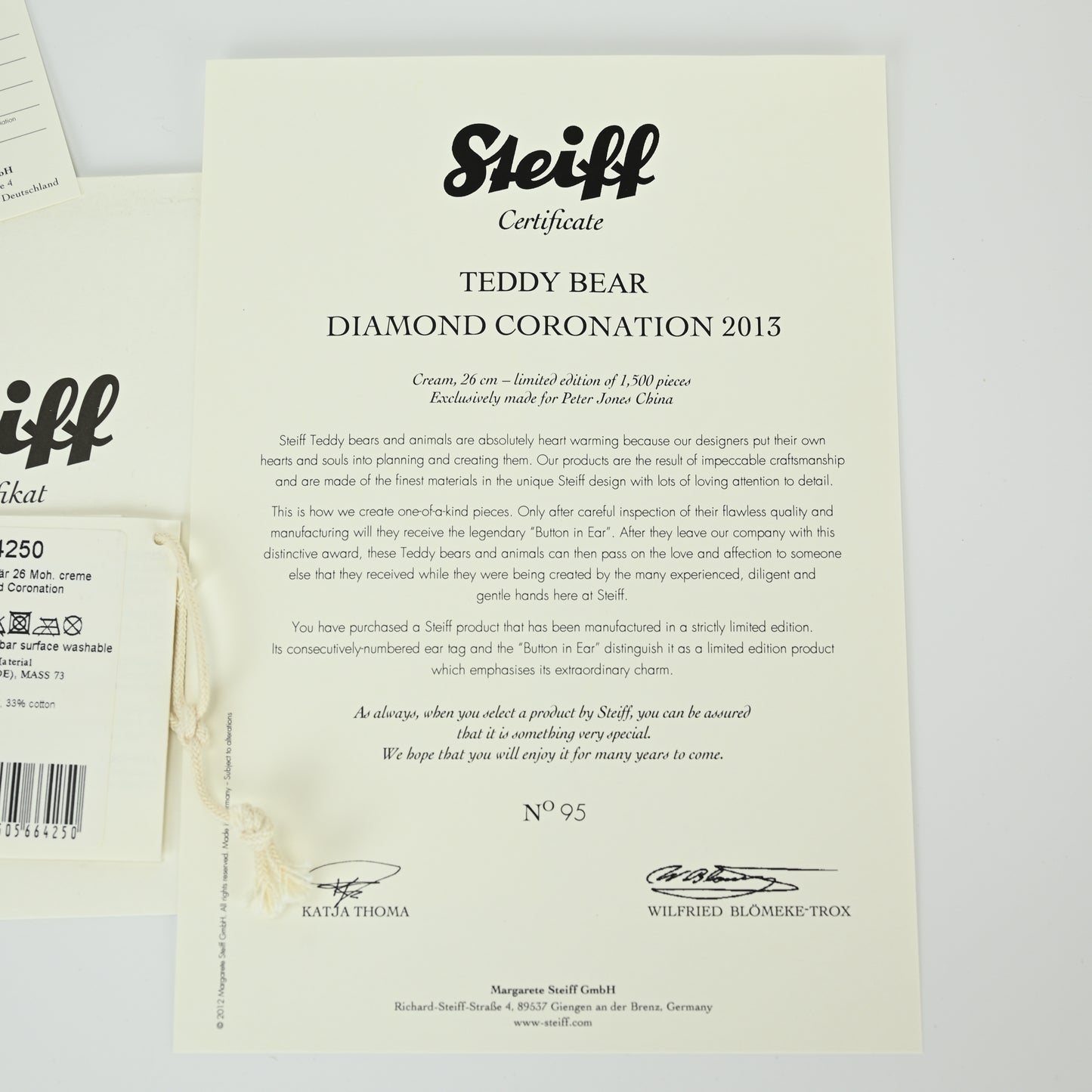Steiff Diamond Coronation Teddybär – 664250 mit Box