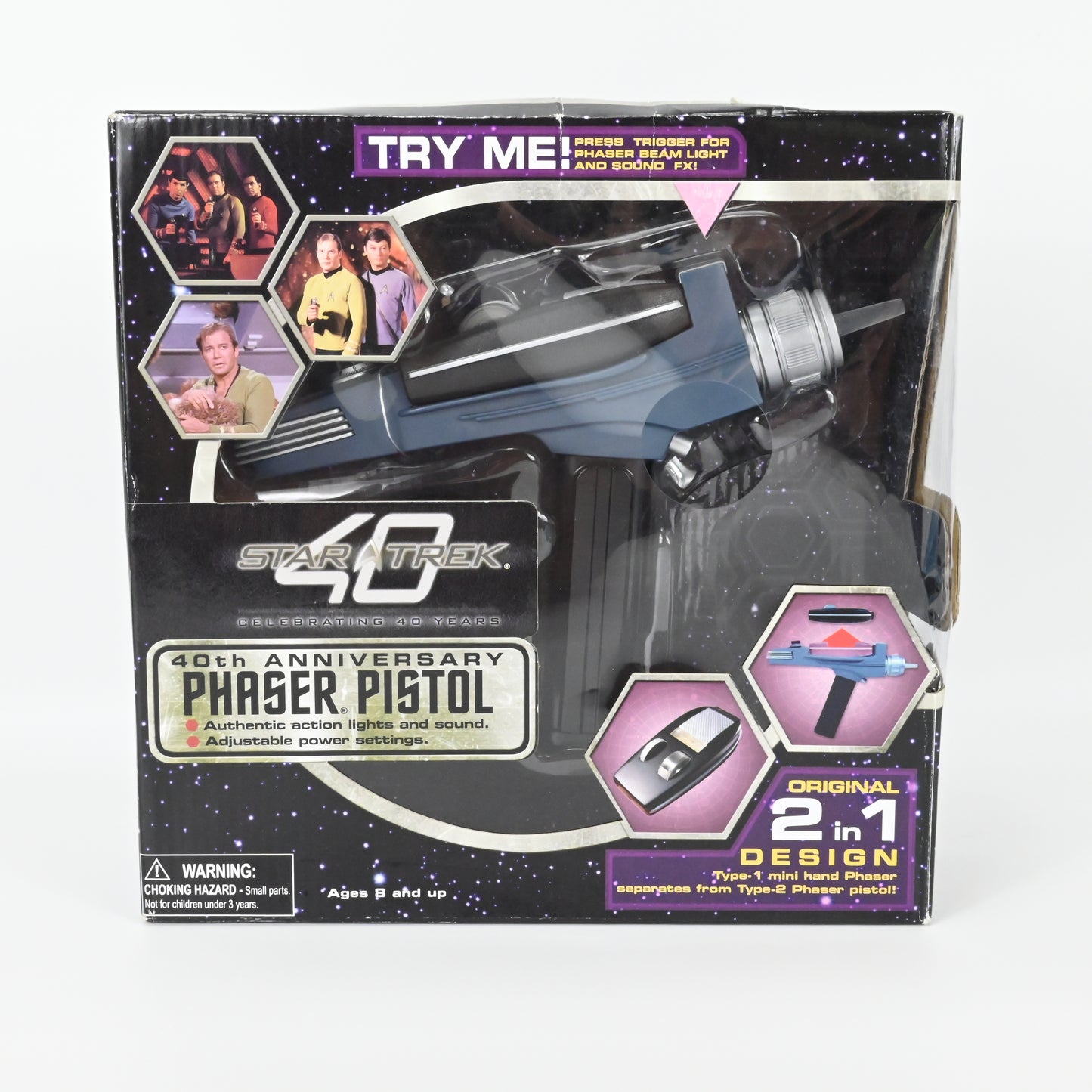 Star Trek 2-1 40. Jubiläums-Phaserpistole in Box