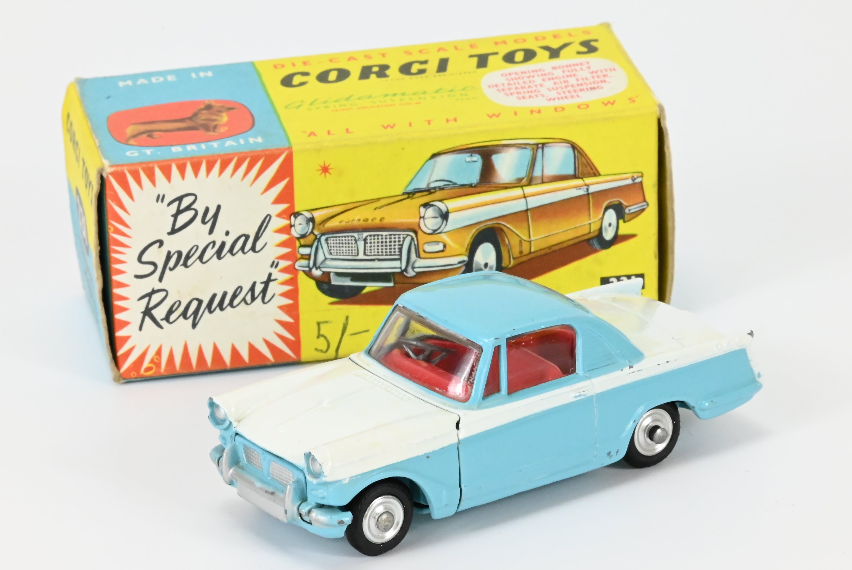 Corgi Toys 231 Triumph Herald Coupe With Original Box