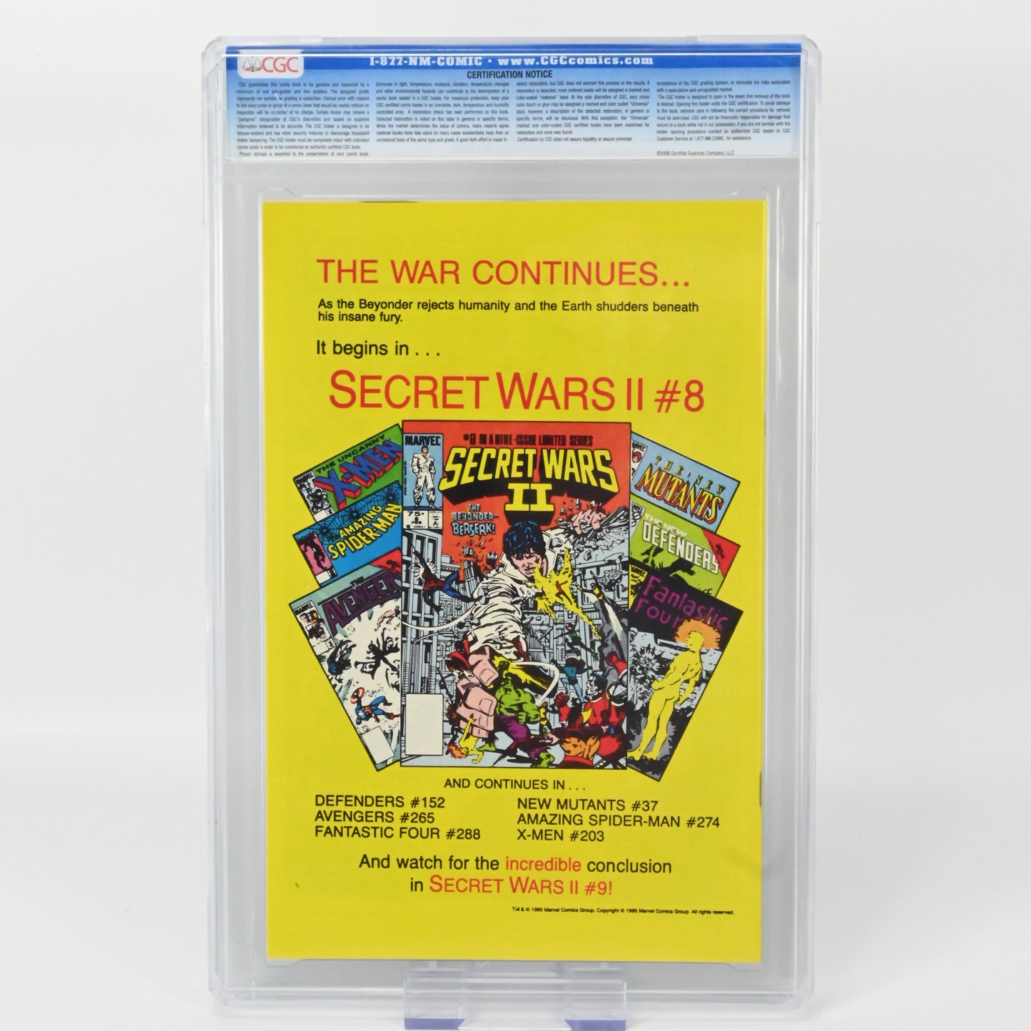 X-Men Annual #9 - Marvel Comics 1985 9.8 CGC-Note
