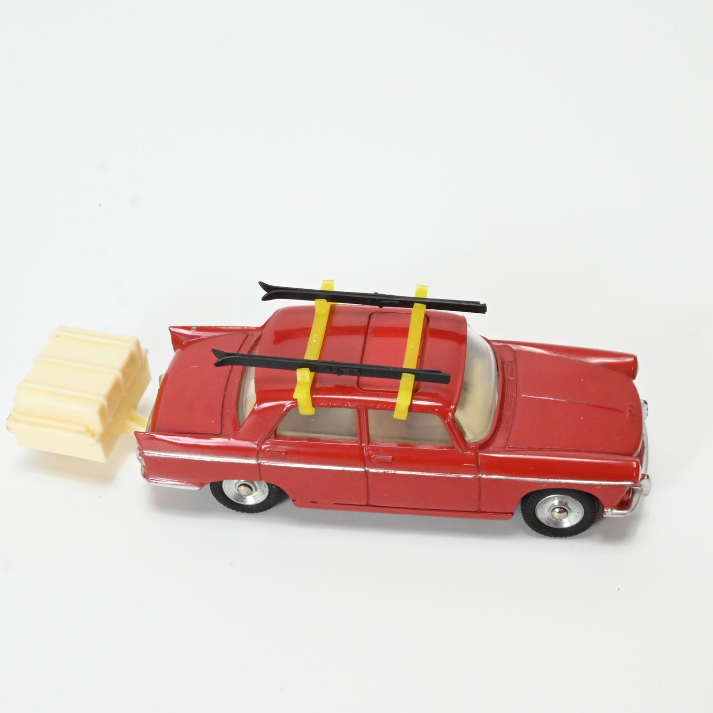 French Dinky 536 Peugeot 404 with Trailer/Skis in Original Box