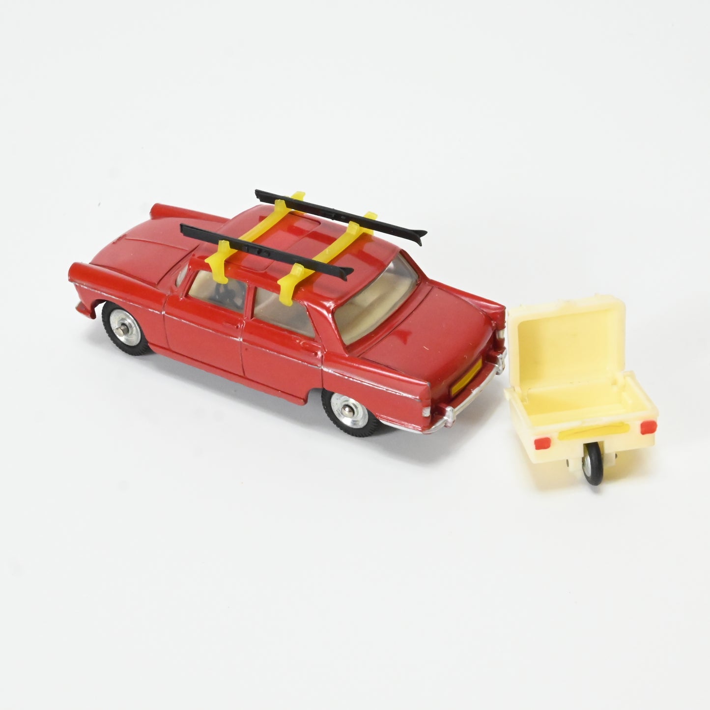 French Dinky 536 Peugeot 404 with Trailer/Skis in Original Box