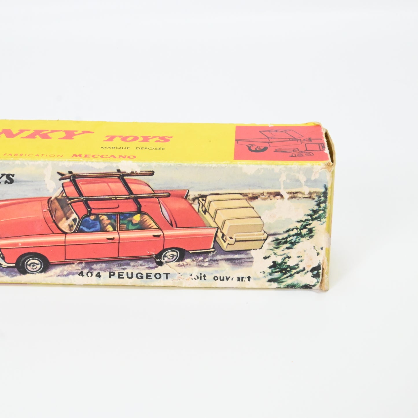 French Dinky 536 Peugeot 404 with Trailer/Skis in Original Box