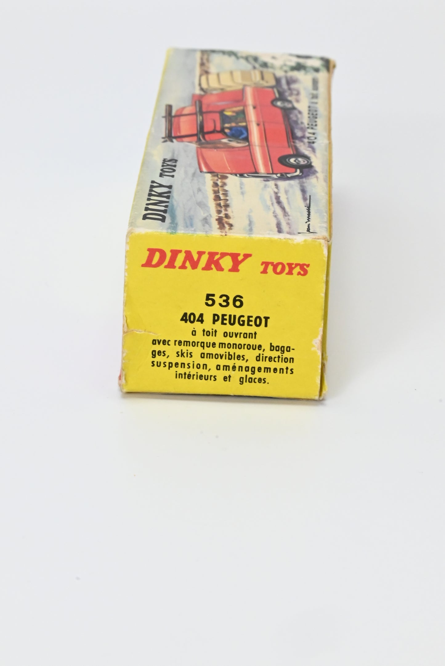 French Dinky 536 Peugeot 404 with Trailer/Skis in Original Box