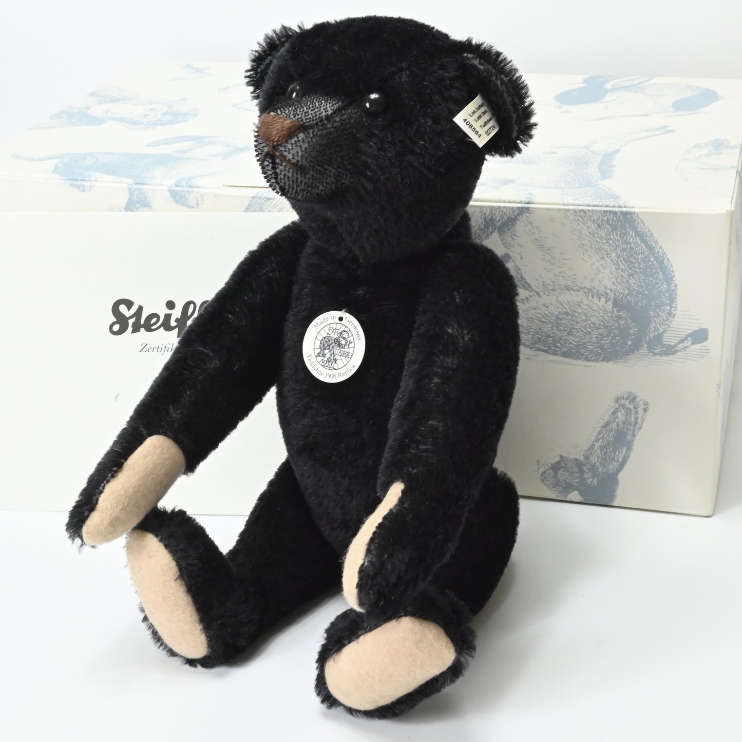 Steiff Teddy Bear Limited Edition Black 1908 Replica - 408564