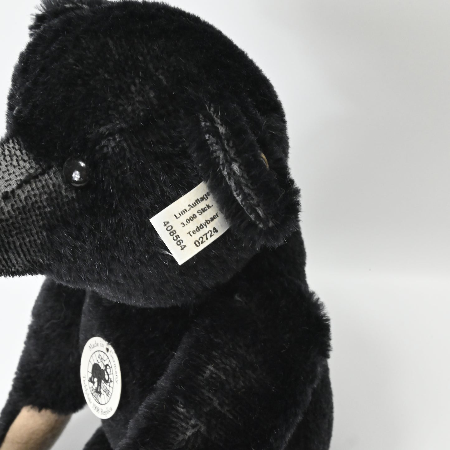 Steiff Teddy Bear Limited Edition Black 1908 Replica - 408564
