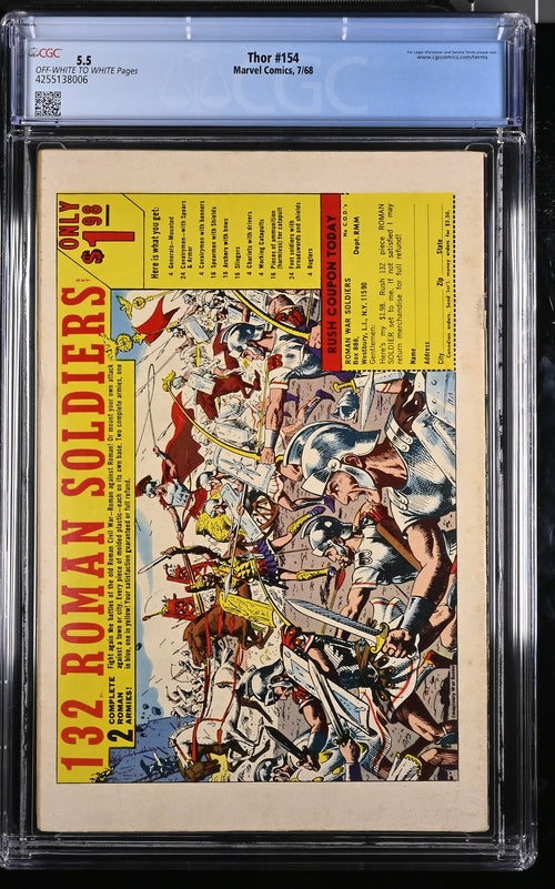 Thor 154 - 7/68 Marvel Comics / CGC 5.5