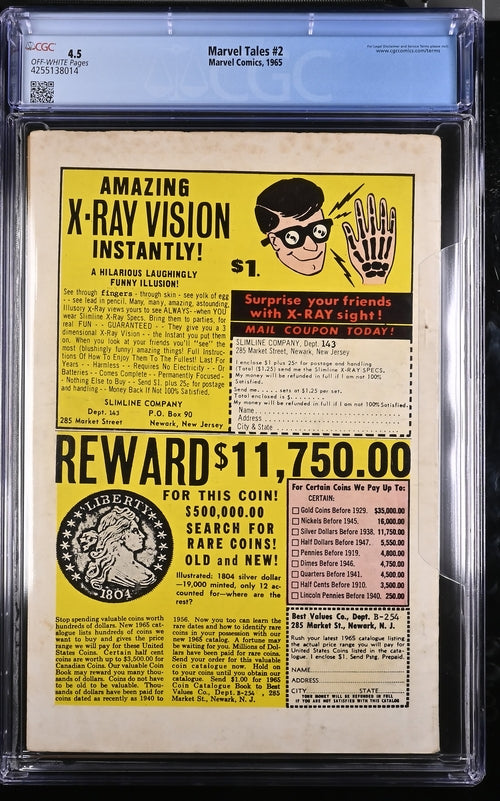 Marvel Tales 2 - 1965 Marvel Comics / CGC 4.5