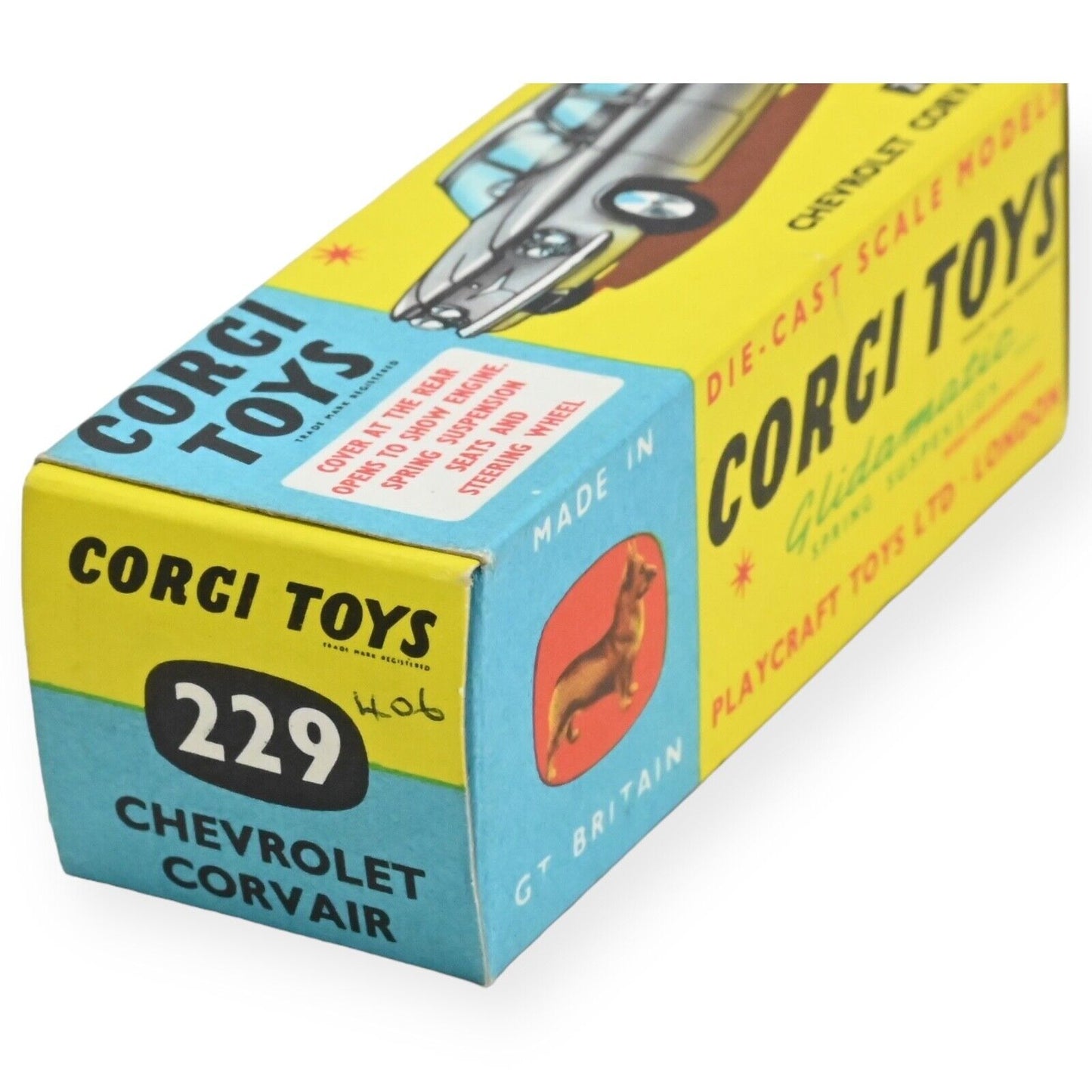 Corgi 229 Chevrolet Corvair Original Box -NR Mint to Mint